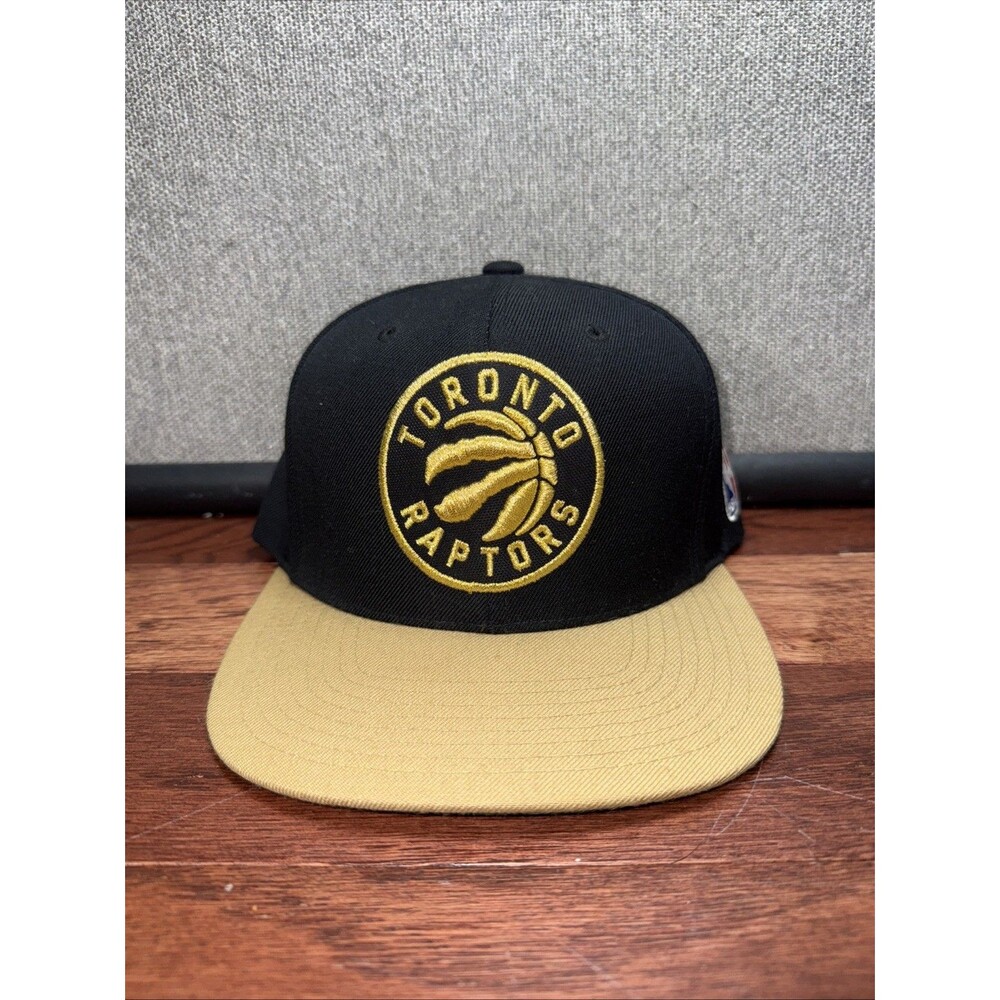 Toronto Raptors Mitchell & Ness Hat Cap Black & Gold Adjustable NBA Snapback